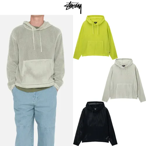 STUSSY  |Unisex Street Style Long Sleeves Logo Skater Style Hoodies