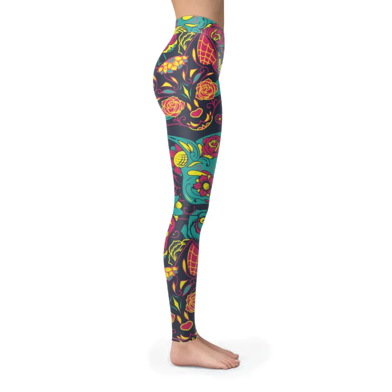 Sugar Skull Leggings Cats