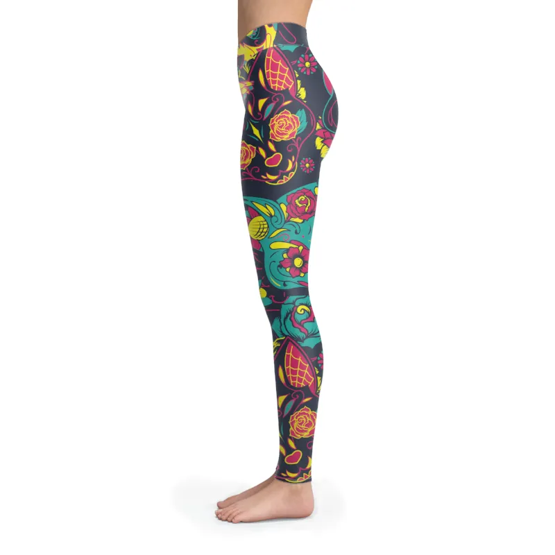 Sugar Skull Leggings Cats