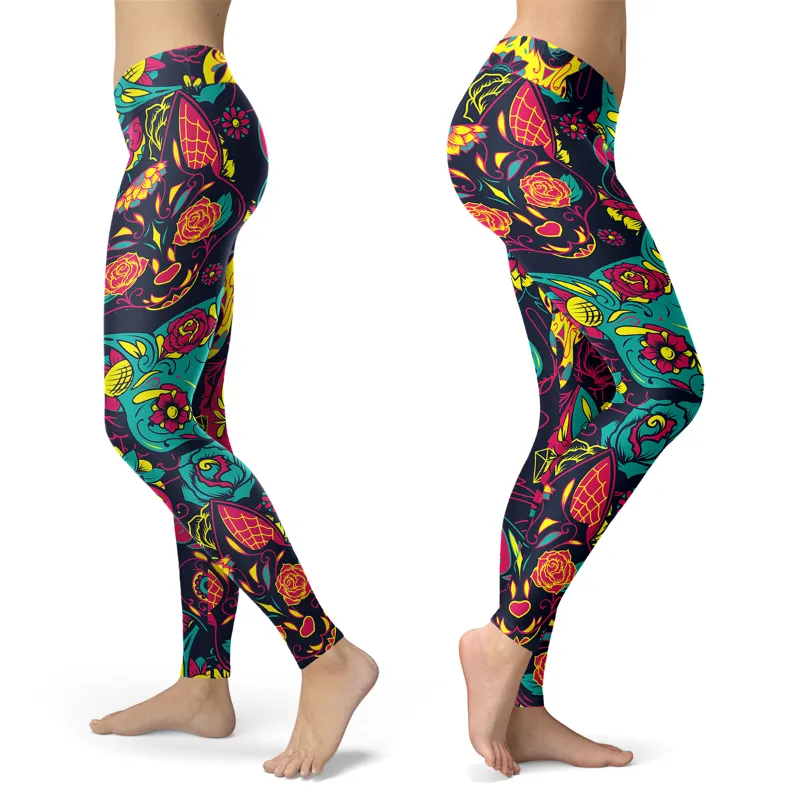 Sugar Skull Leggings Cats