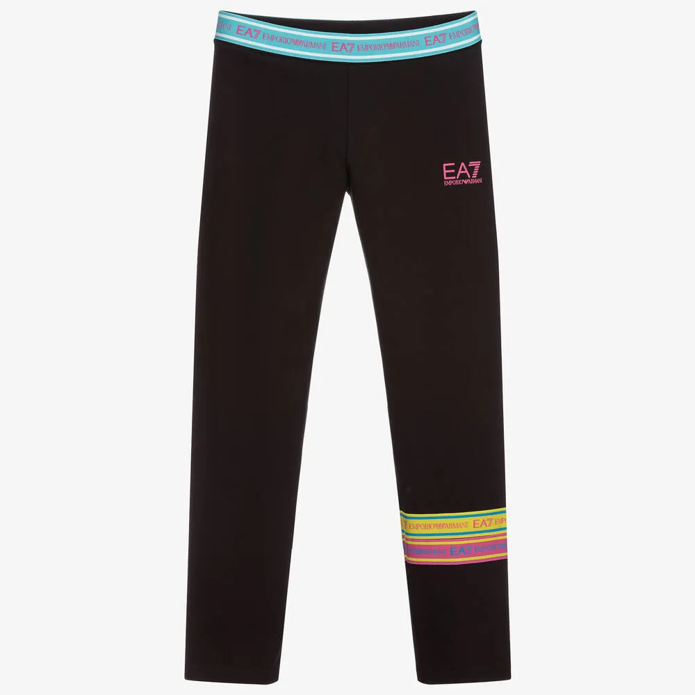 Teen Girls Black Logo Leggings