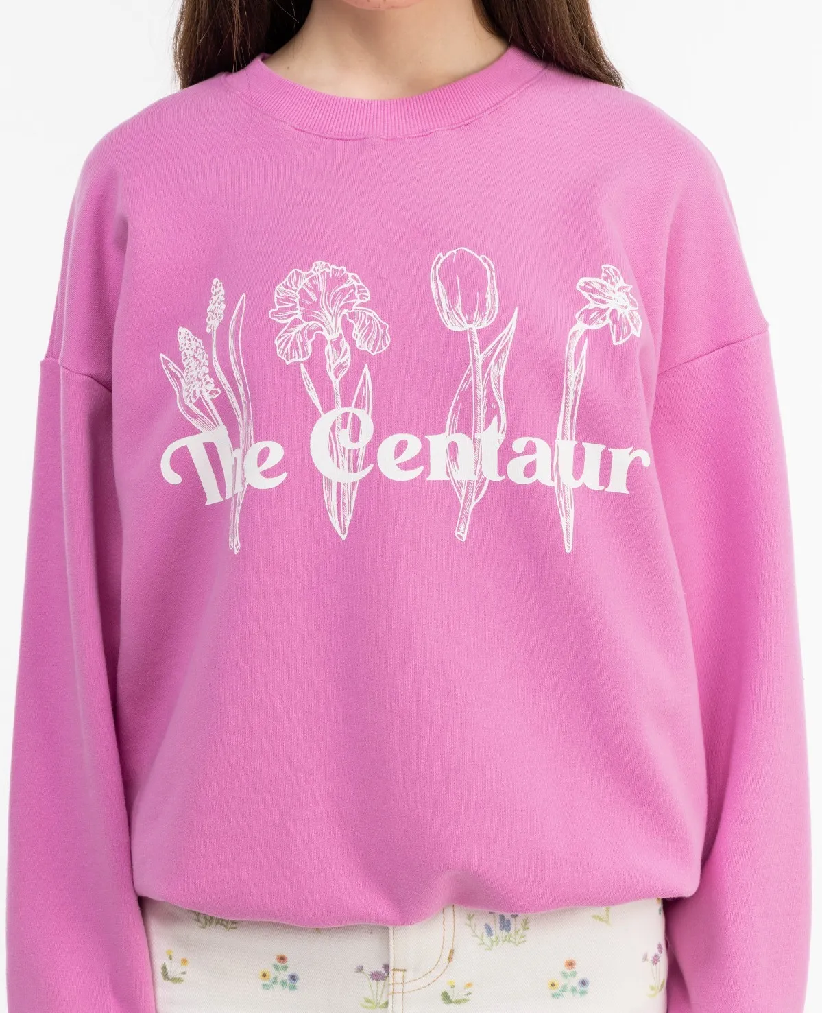 THE CENTAUR  |Crew Neck Street Style Long Sleeves Cotton Logo