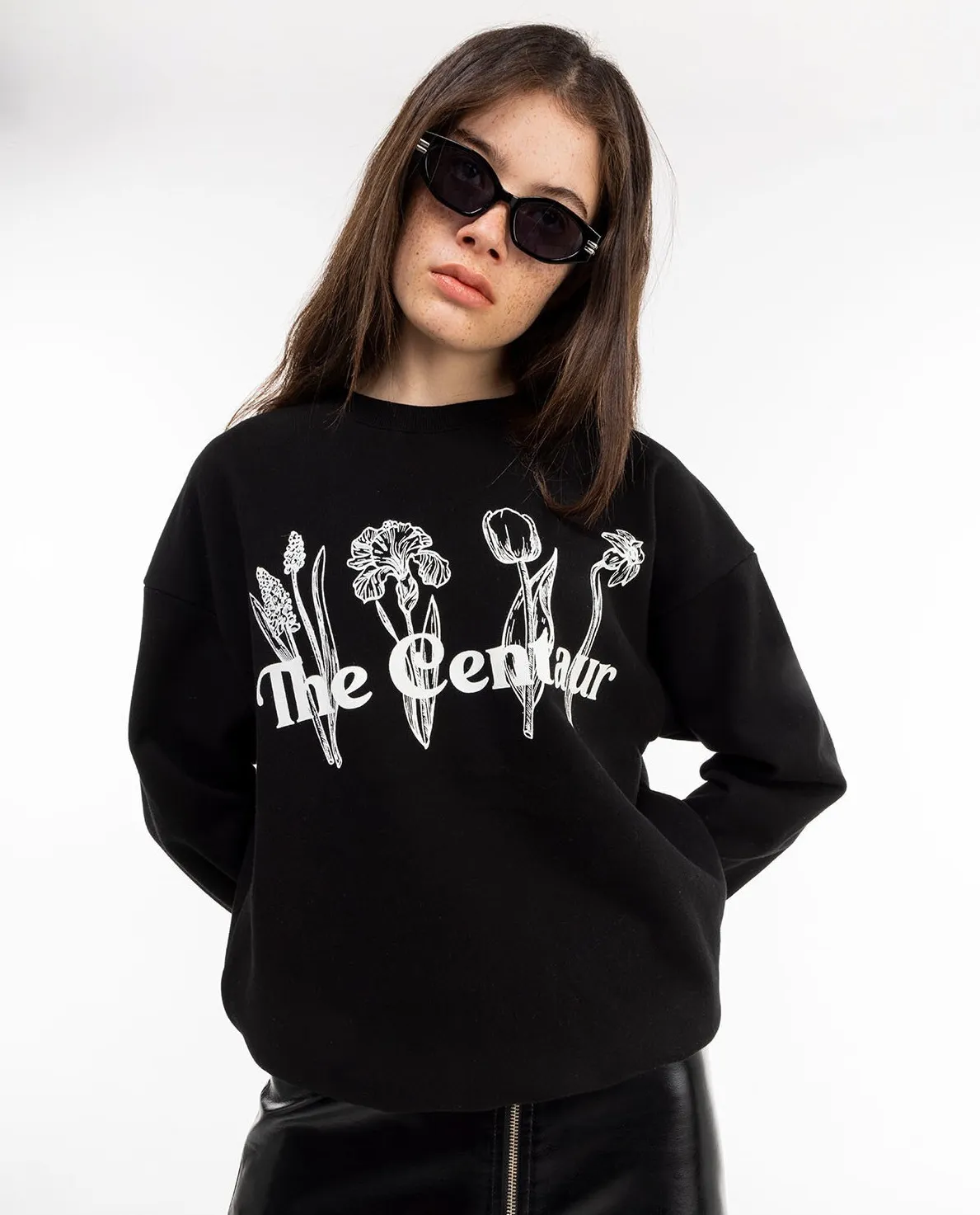 THE CENTAUR  |Crew Neck Street Style Long Sleeves Cotton Logo