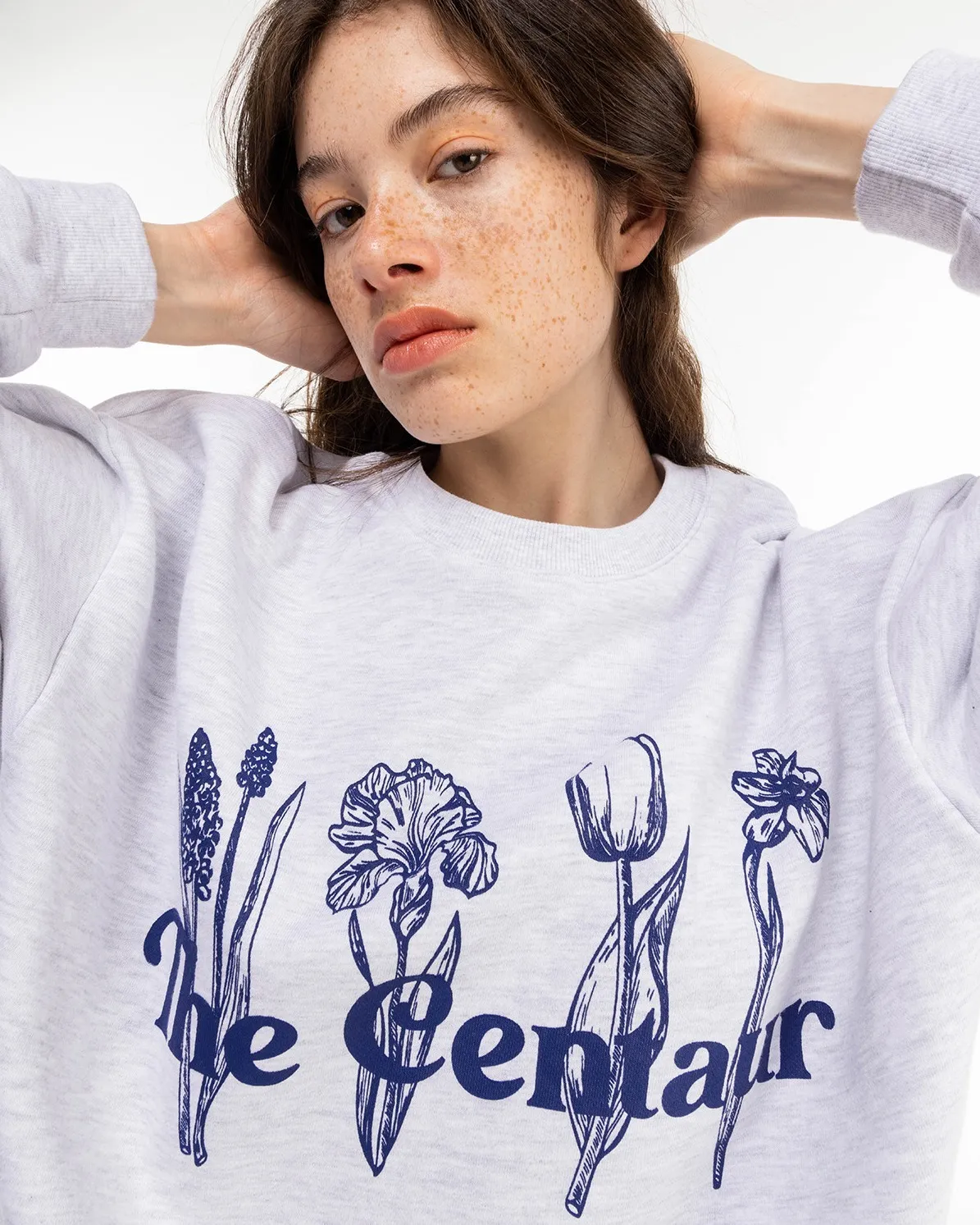 THE CENTAUR  |Crew Neck Street Style Long Sleeves Cotton Logo