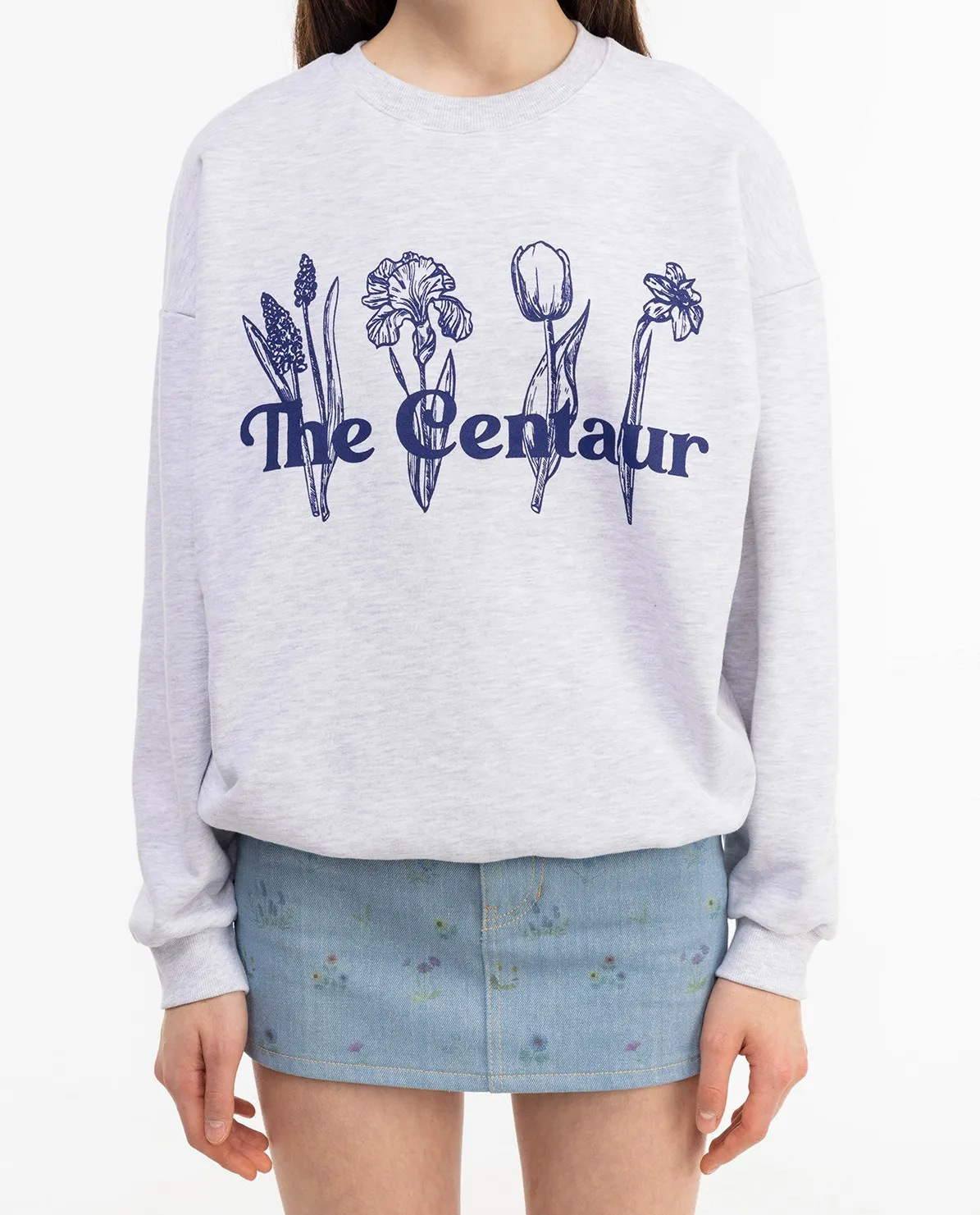 THE CENTAUR  |Crew Neck Street Style Long Sleeves Cotton Logo