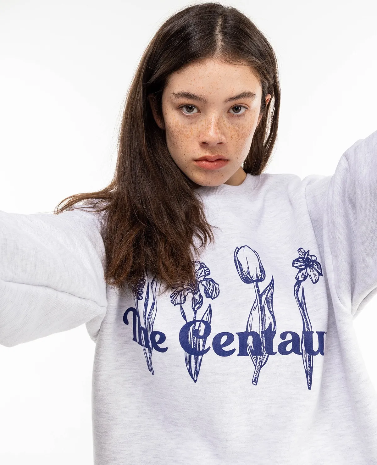 THE CENTAUR  |Crew Neck Street Style Long Sleeves Cotton Logo