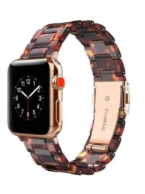 Tortoise Shell Apple Watch Band - Amber