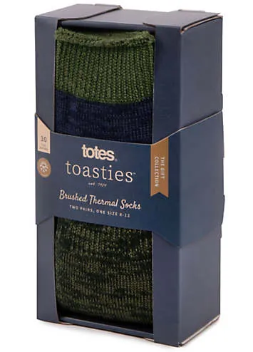 Totes Mens 3.0 TOG Brushed Inside Thermal Socks Twin Pack | Kaleidoscope