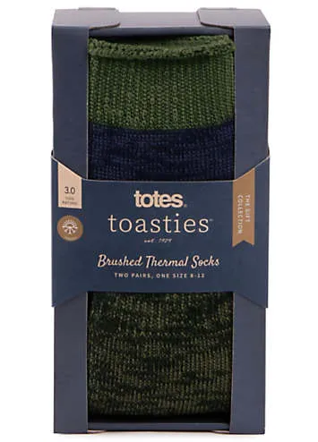 Totes Mens 3.0 TOG Brushed Inside Thermal Socks Twin Pack | Kaleidoscope