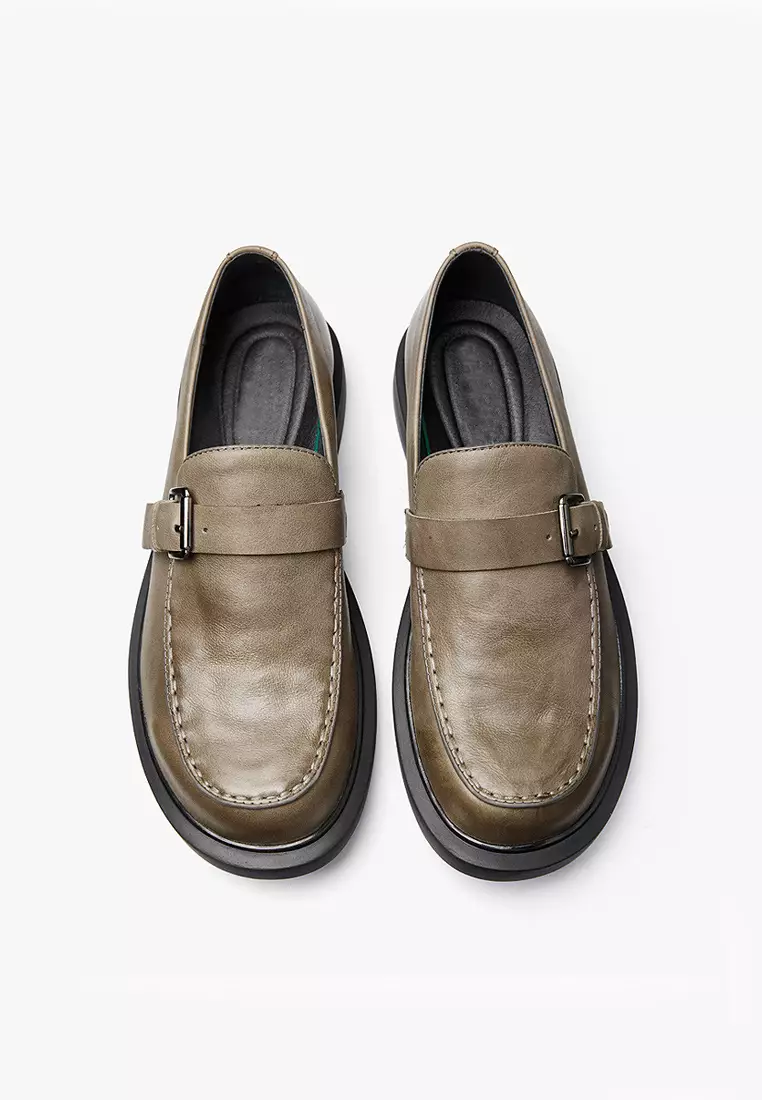 Twenty Eight Shoes VANSA Top Layer Cowhide Buckle Slip-on Loafer  VSM-C2975