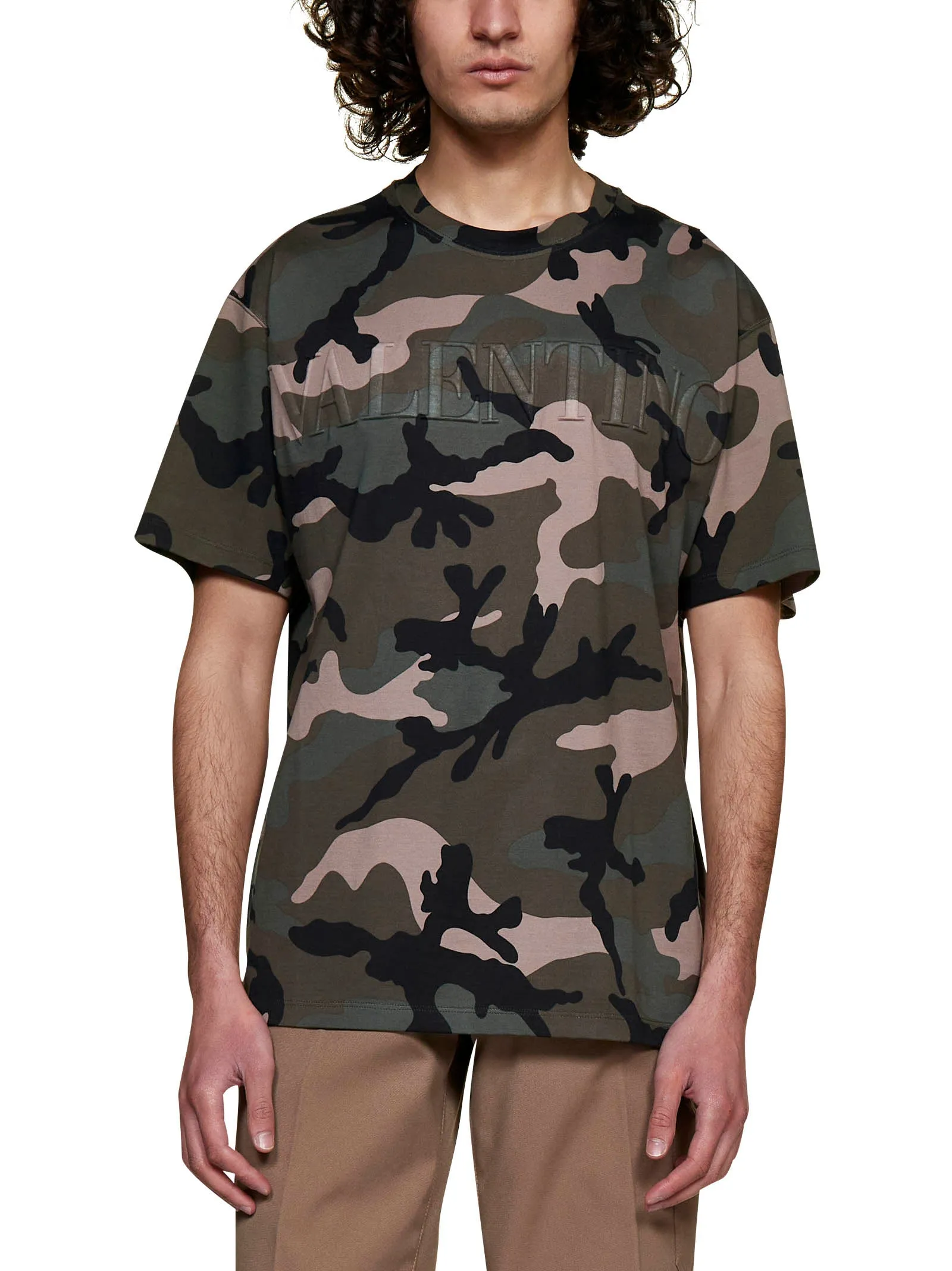 Valentino Camouflage Printed Crewneck T-Shirt