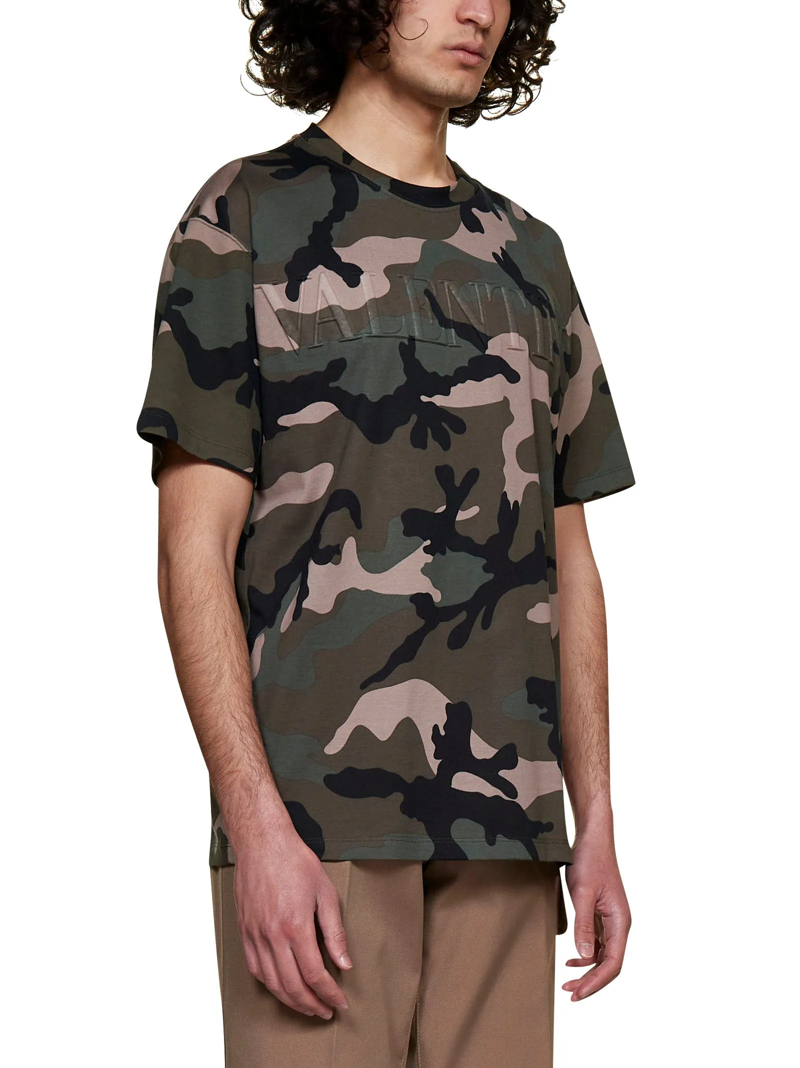 Valentino Camouflage Printed Crewneck T-Shirt