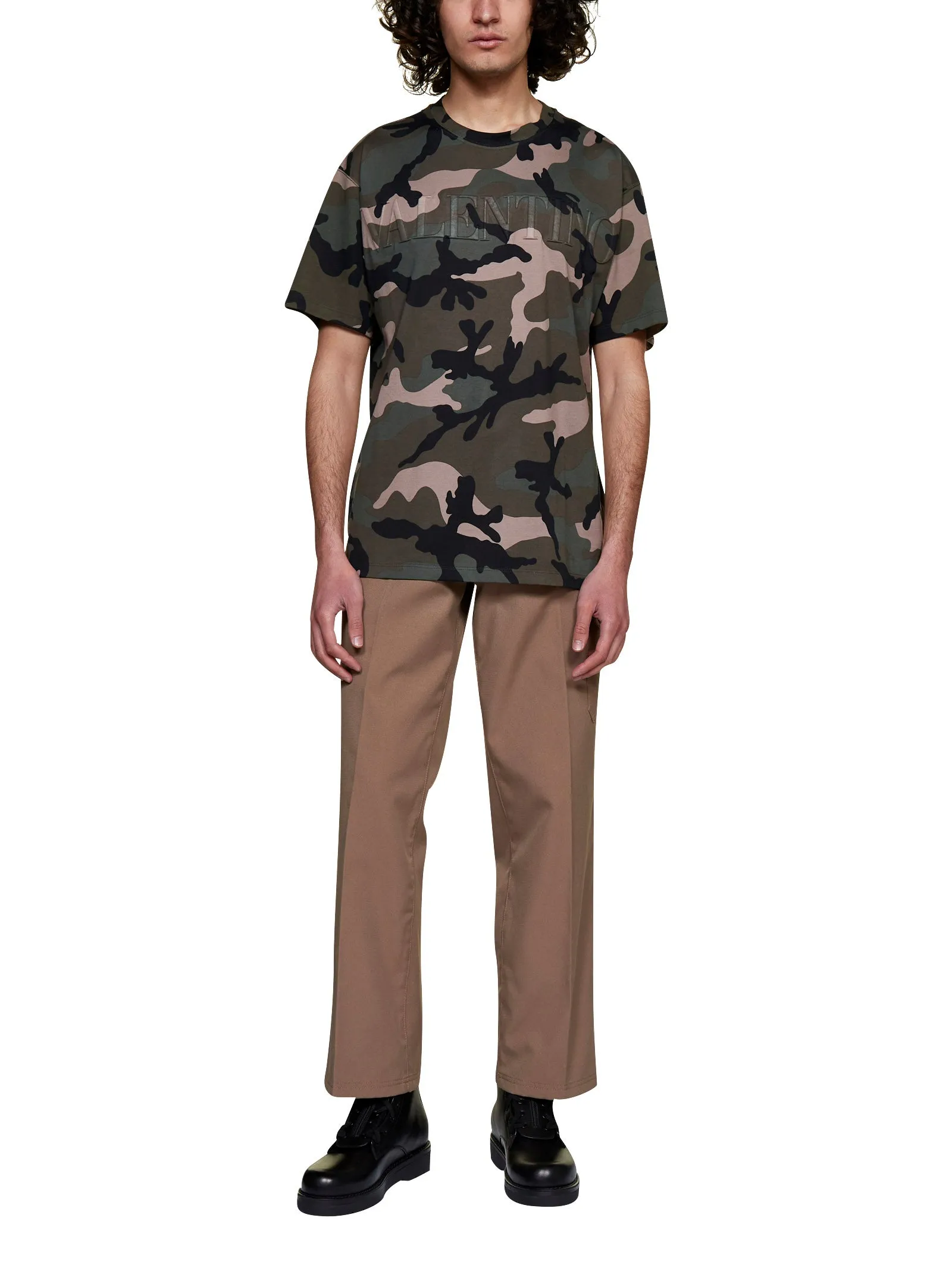 Valentino Camouflage Printed Crewneck T-Shirt