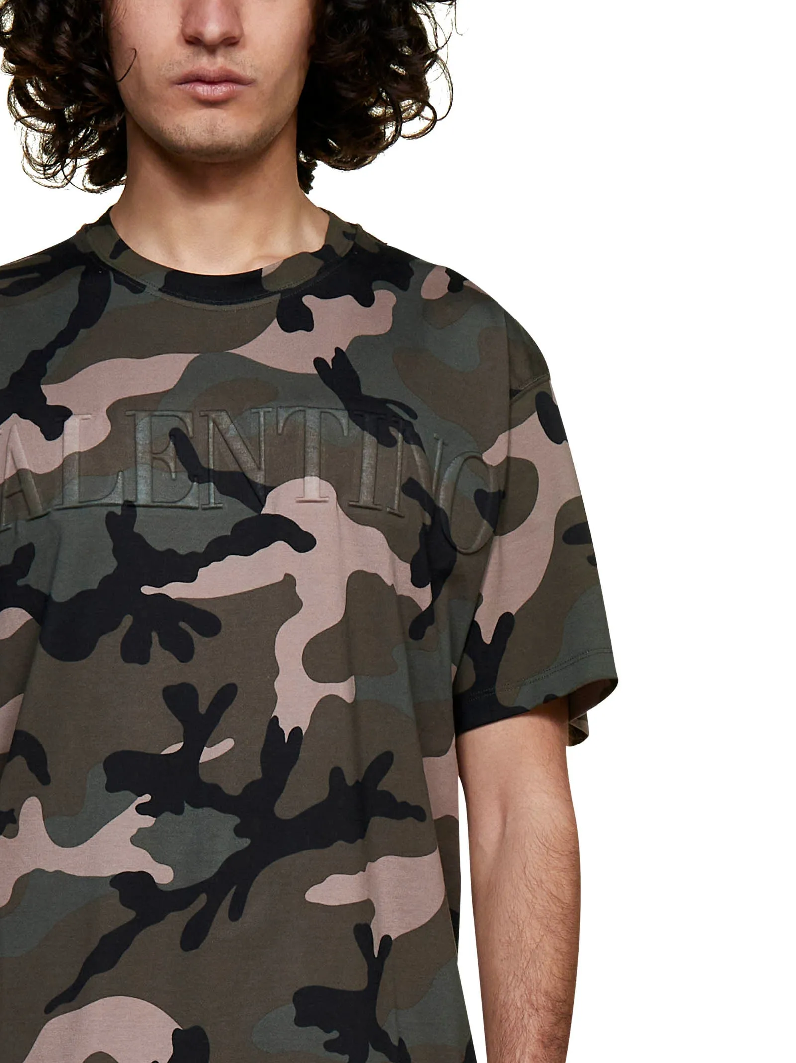 Valentino Camouflage Printed Crewneck T-Shirt