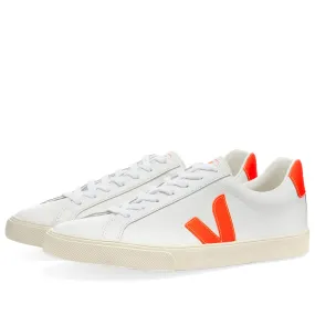 Veja Esplar Clean Leather Sneaker WWhite & Fluo Orange