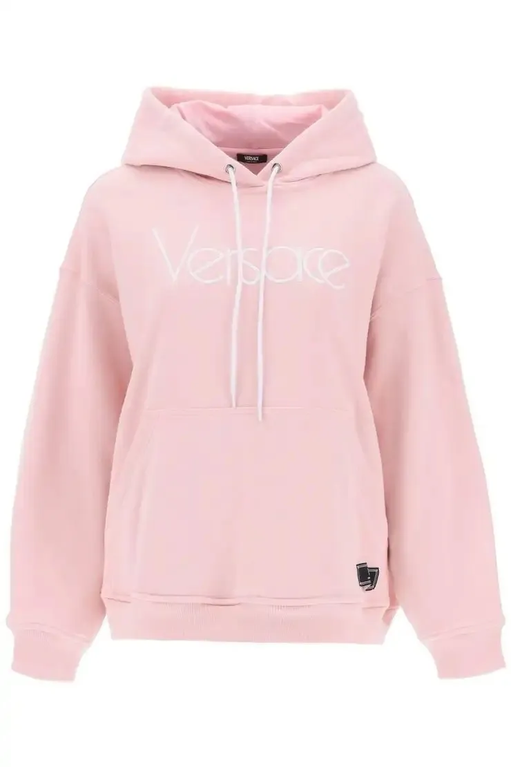 VERSACE  |Street Style Long Sleeves Plain Cotton Oversized Logo