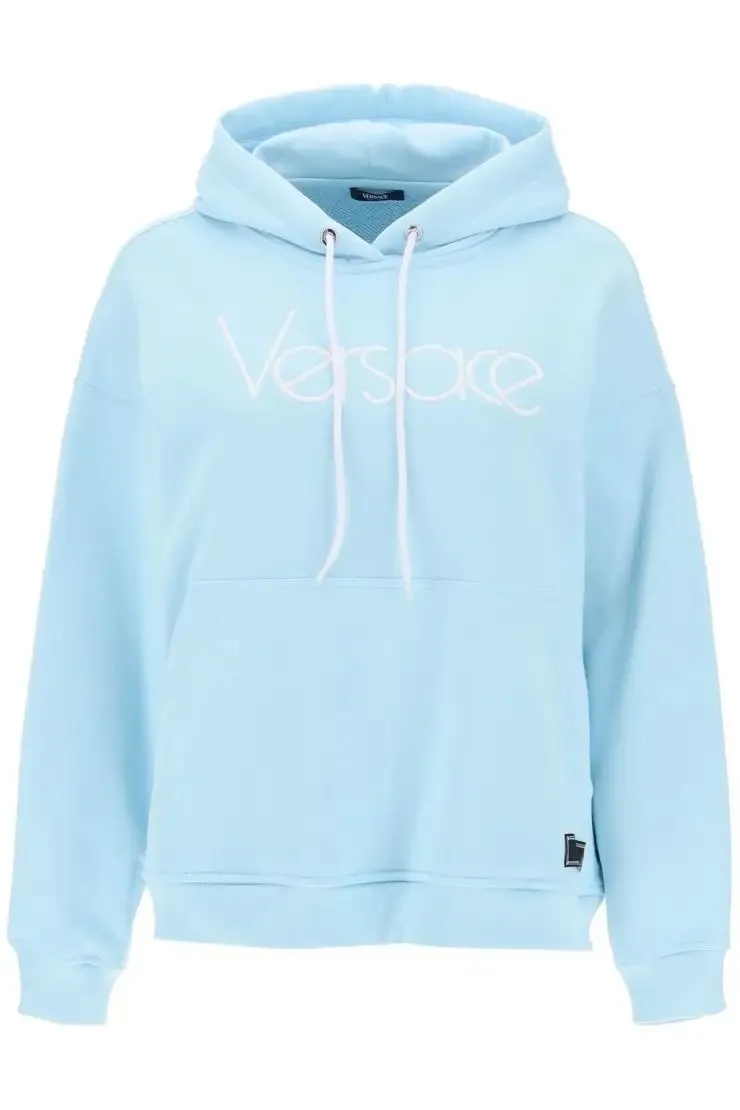 VERSACE  |Street Style Long Sleeves Plain Cotton Oversized Logo