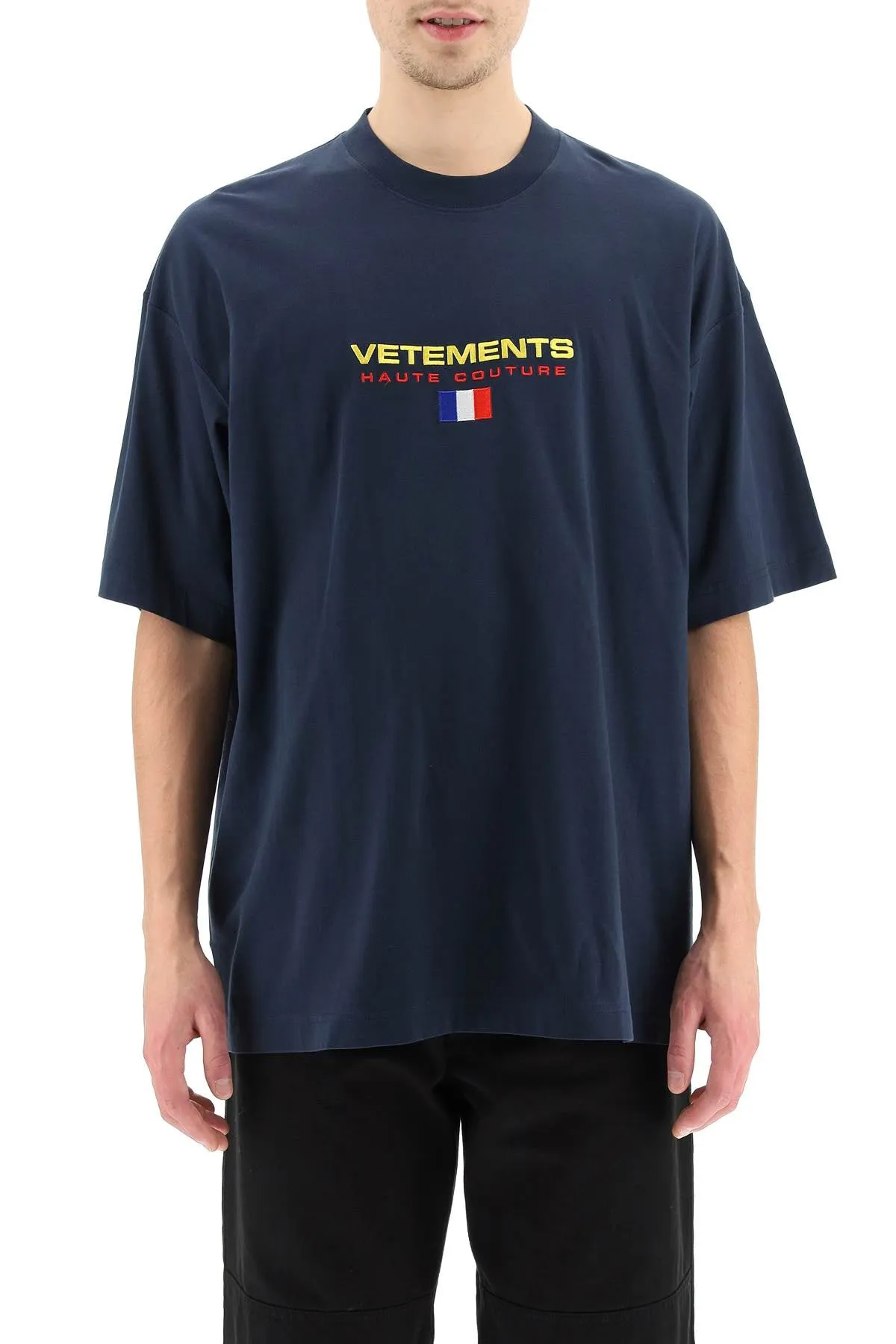 Vetements Logo Embroidered Crewneck T-Shirt