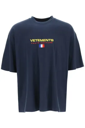 Vetements Logo Embroidered Crewneck T-Shirt