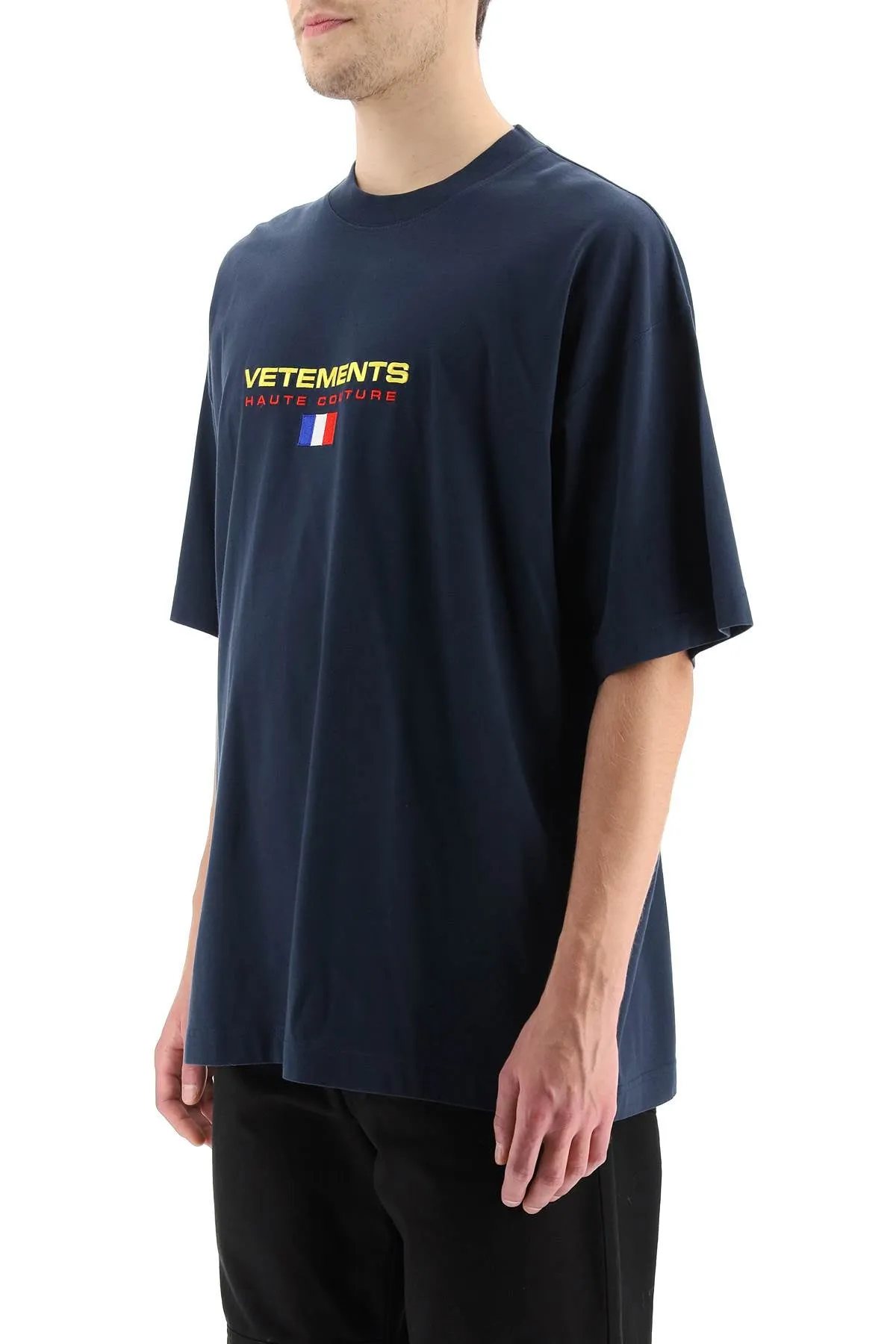 Vetements Logo Embroidered Crewneck T-Shirt