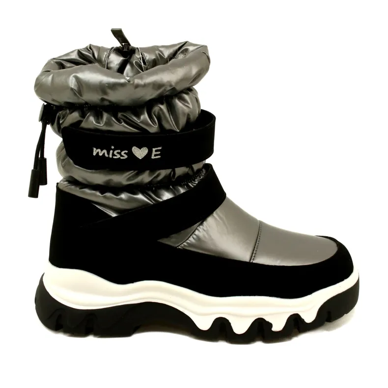 WaterProof Snow Boots For Children Miss Evento 23Dz23-6578 Grey-Black