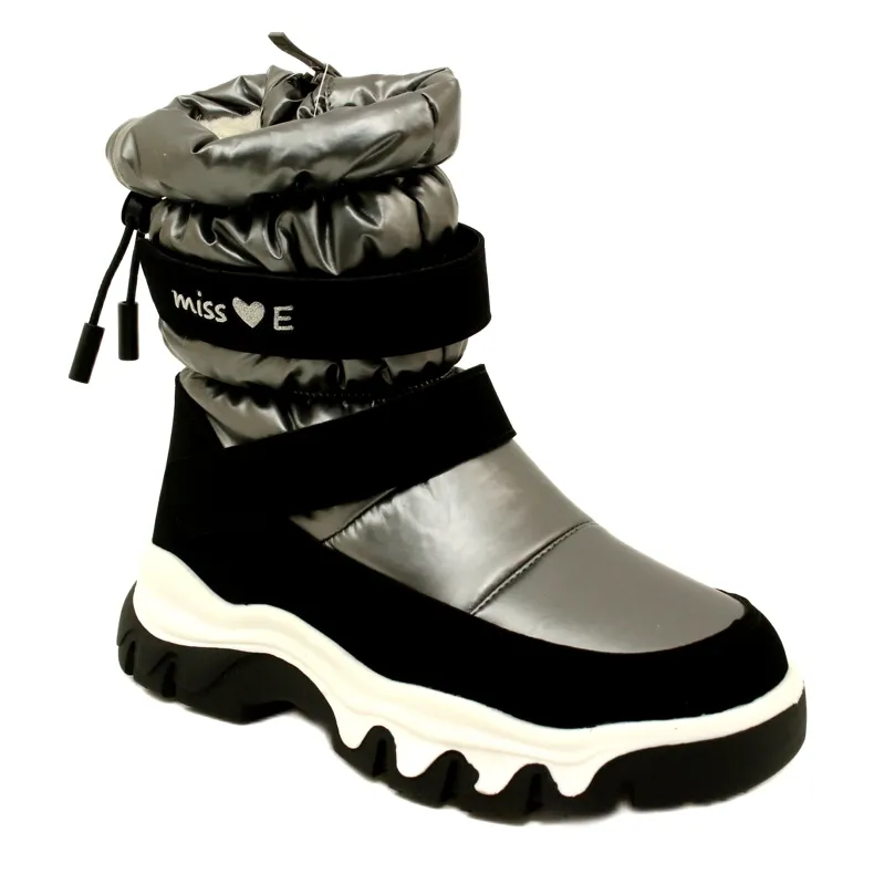 WaterProof Snow Boots For Children Miss Evento 23Dz23-6578 Grey-Black