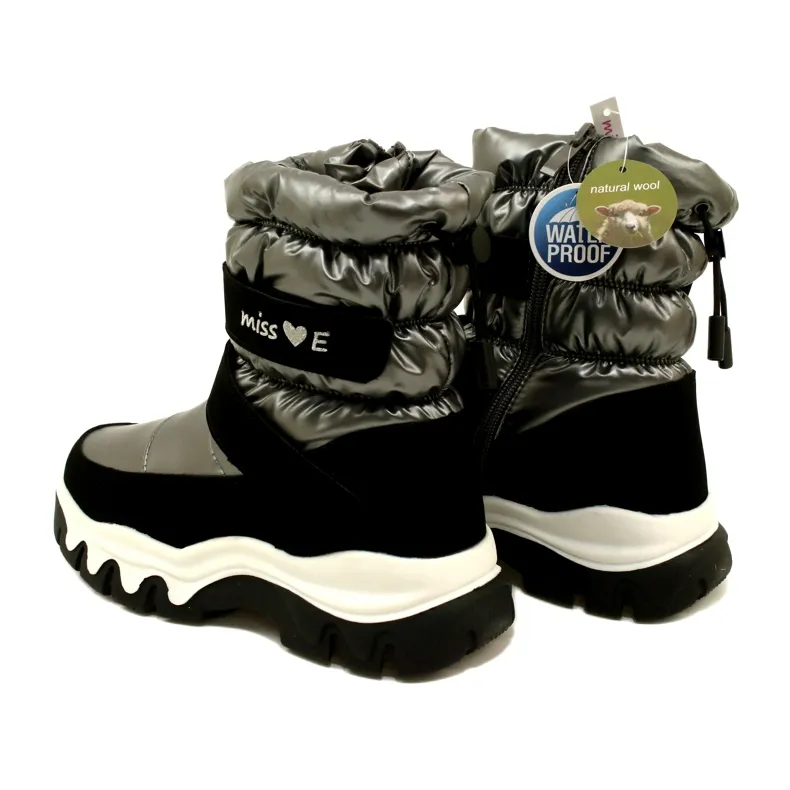 WaterProof Snow Boots For Children Miss Evento 23Dz23-6578 Grey-Black