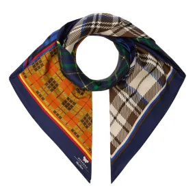 WEEKEND MAX MARA Onesto Check Silk Square Scarf - Cornflower