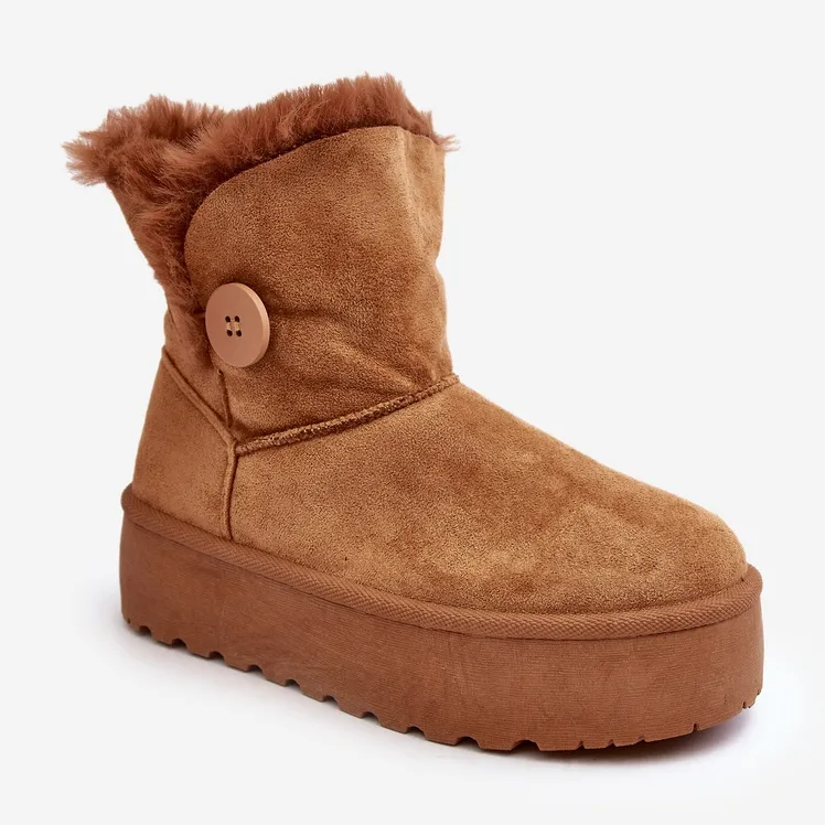 Women's Platform Snow Boots With Camel Vikas Fur brown