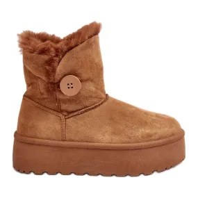 Women's Platform Snow Boots With Camel Vikas Fur brown