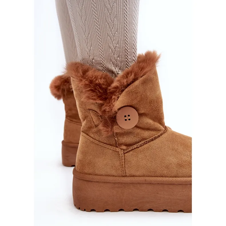 Women's Platform Snow Boots With Camel Vikas Fur brown