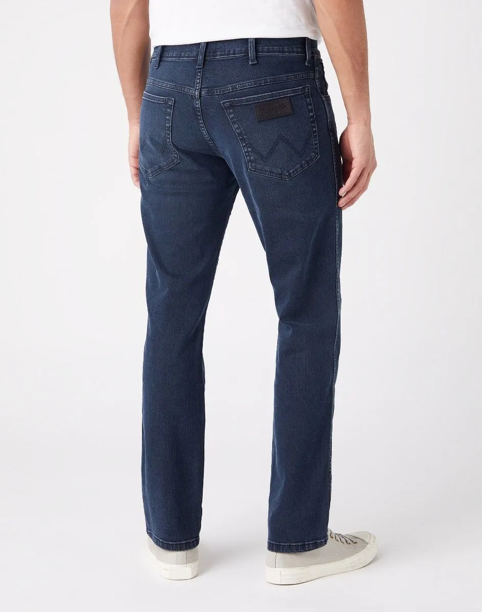 Wrangler Texas Slim Stretch Denim Jeans Bruised River