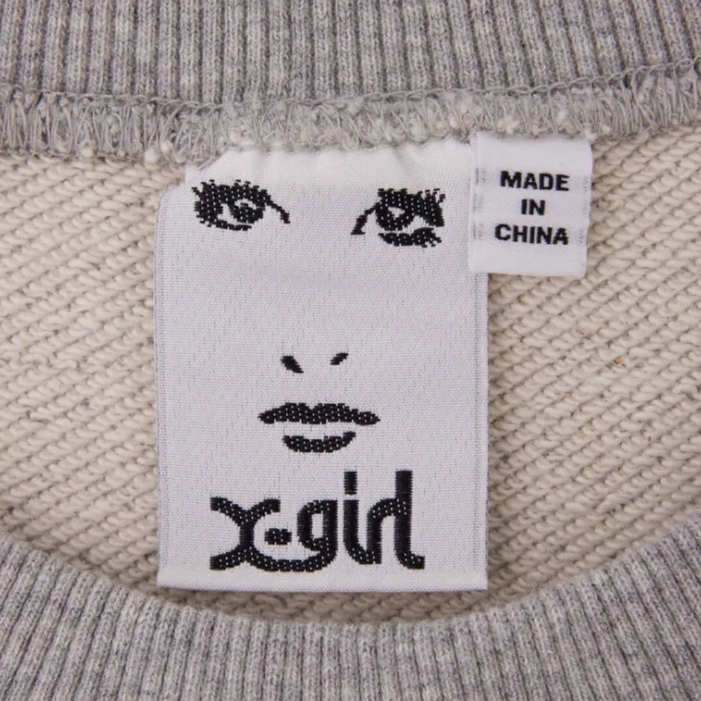 X-girl  |Crew Neck Unisex Street Style Long Sleeves Plain Cotton Logo