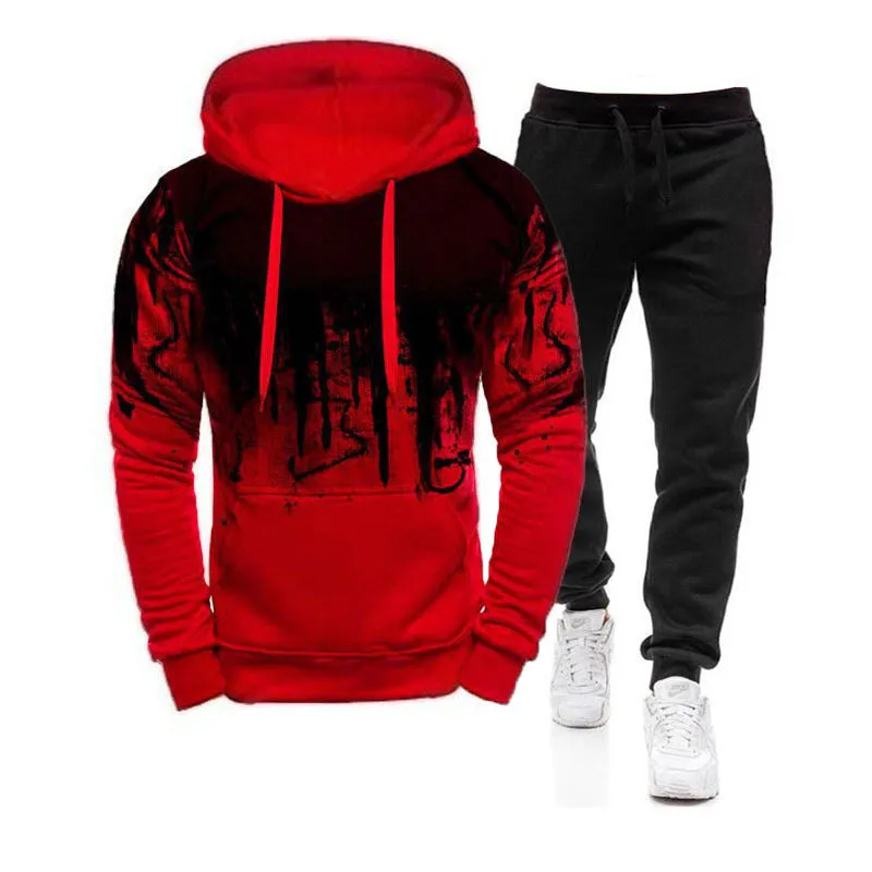 Xituodai Men's Set Hoodie Sets Men Tracksuit Sportswear Hoodies+Sweatpant 2 Pieces Autumn Winter Male Warm Clothing Pullover Swe