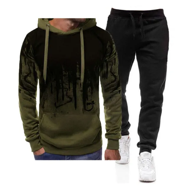 Xituodai Men's Set Hoodie Sets Men Tracksuit Sportswear Hoodies+Sweatpant 2 Pieces Autumn Winter Male Warm Clothing Pullover Swe