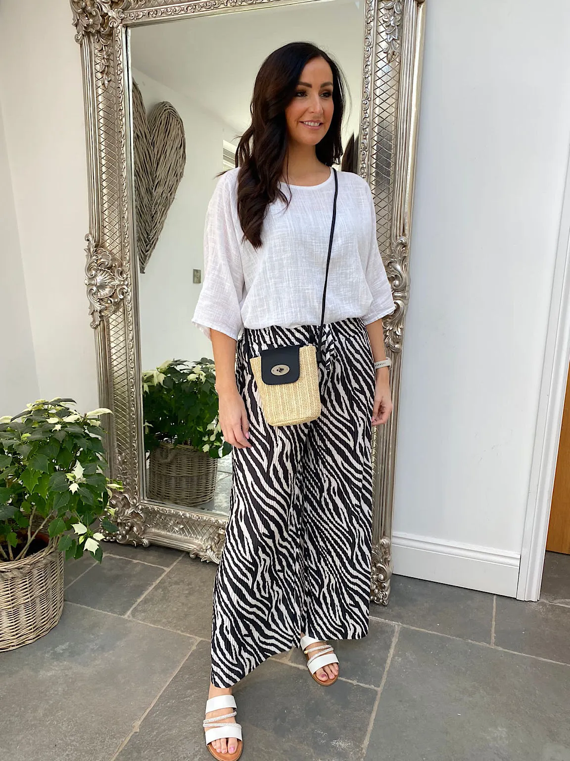 Zebra Plisse Flow Trousers