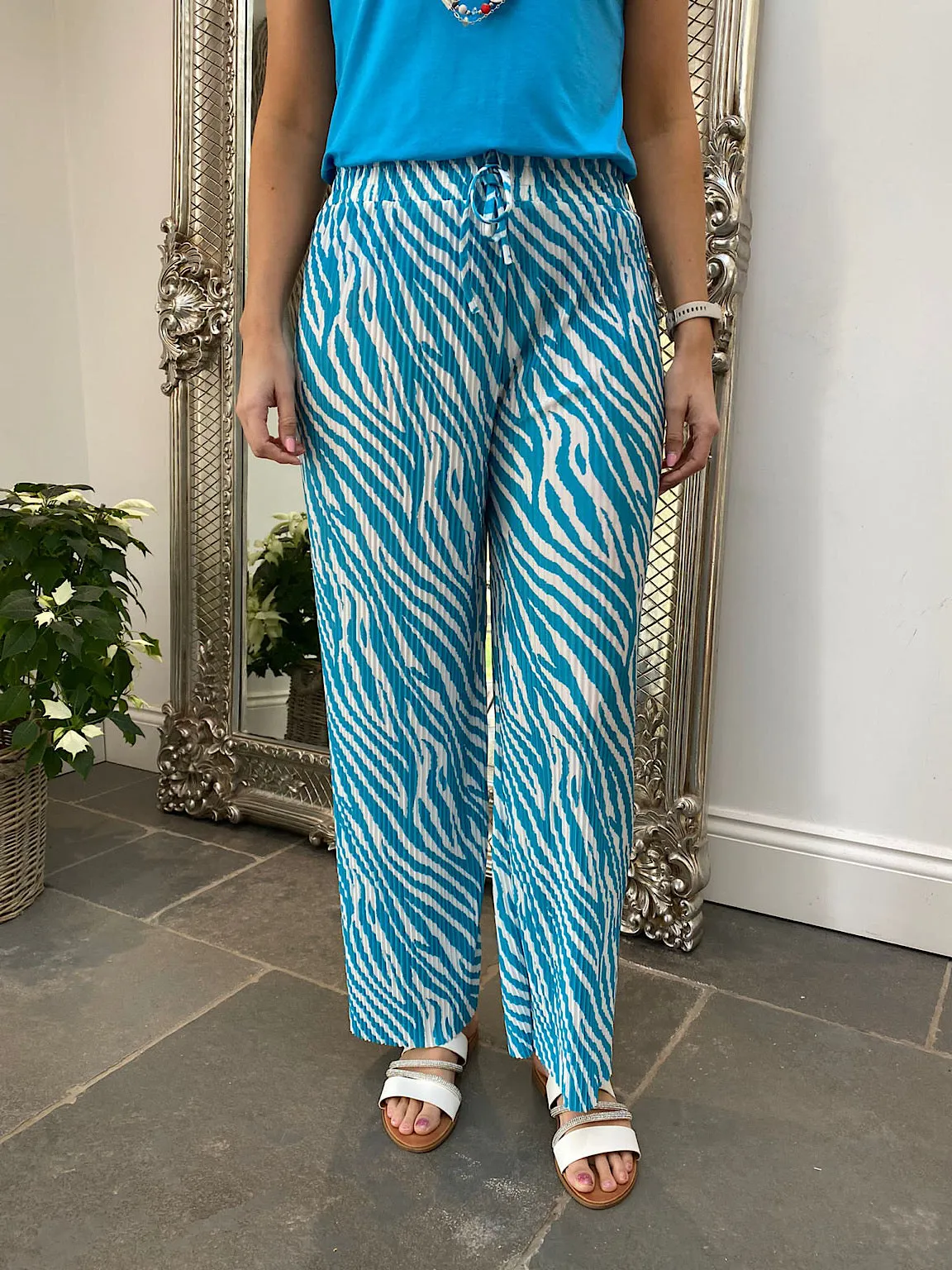 Zebra Plisse Flow Trousers