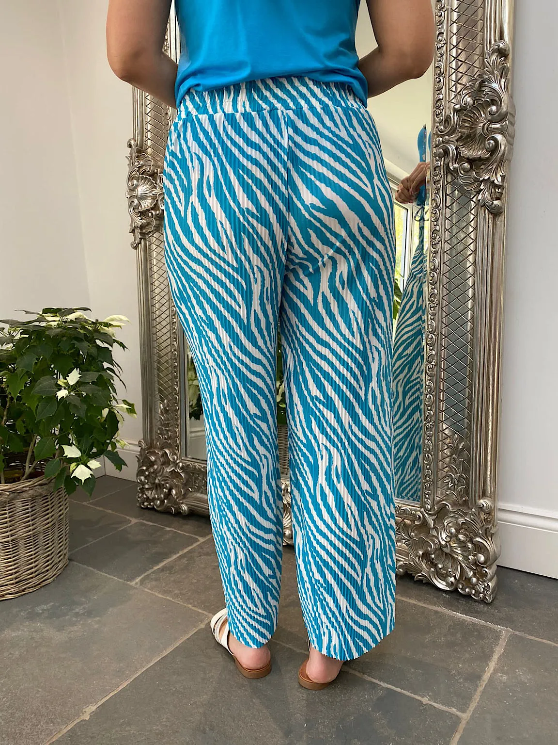 Zebra Plisse Flow Trousers